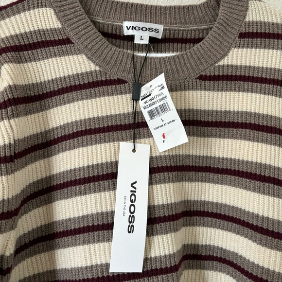 Vigoss Striped Sweater Size Large NWT - Picture 6 of 7